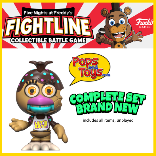 Funko Fightline FNAF Chocolate Chica Complete Set New Gamestop Exclusive Figure
