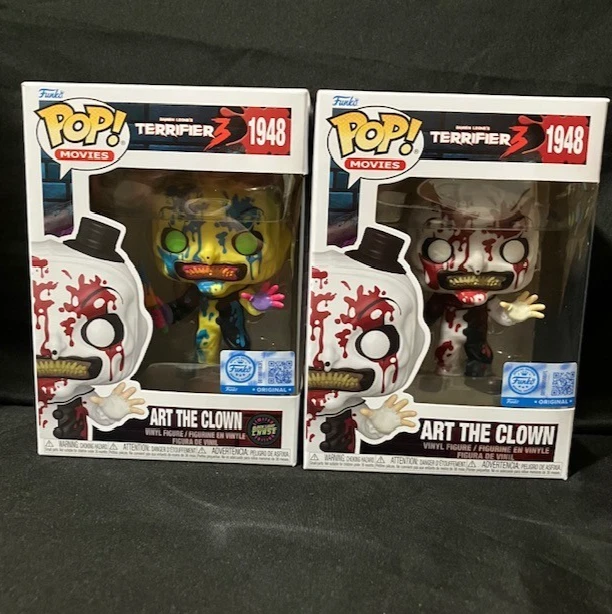 Terrifier 3 Art the Clown Bloody Funko Pop! Figure Set of 2 #1948 Chase +Commom plus Hard protector