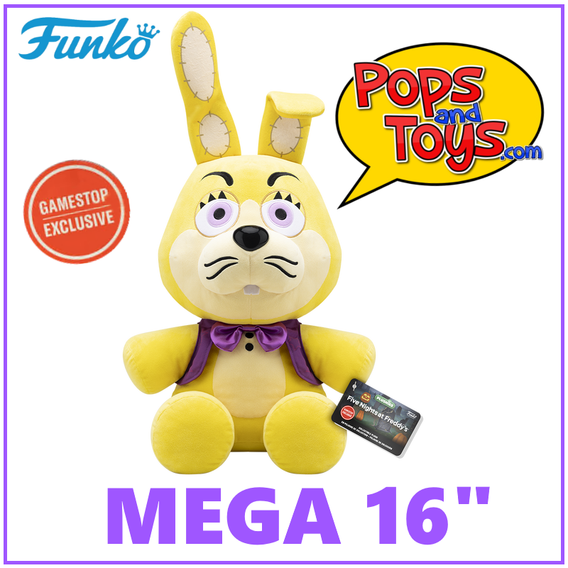 FNAF Funko Glitchtrap Gold Bonnie Jumbo Mega Plush 16" NWT Gamestop Exclusive