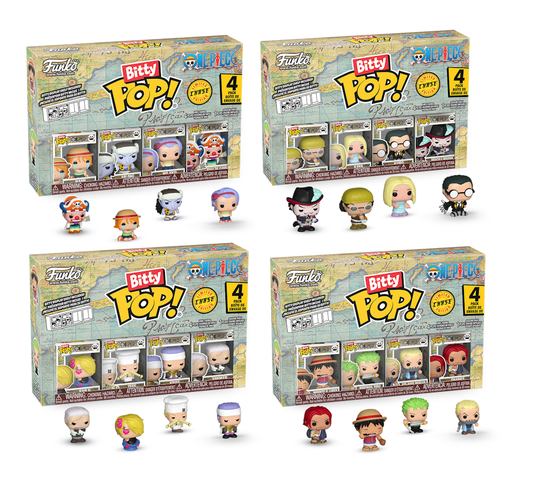 Funko Bitty Pop! One Piece Series 1, 2, 3 and 4, with All Chases Guaranteed