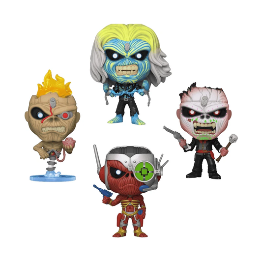Funko Pop Iron Maiden Eddie 4 Pack Glow in the Dark GITD AE Exclusive
