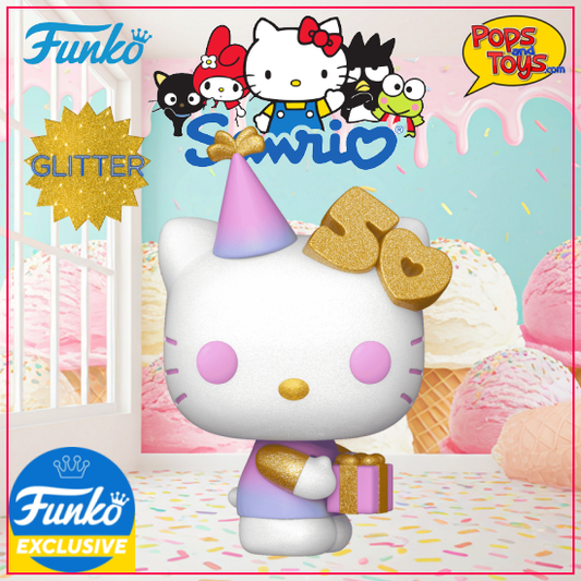 Funko Sanrio Pop! Hello Kitty with Present (50th Anniversary) (Glitter) Exclusive