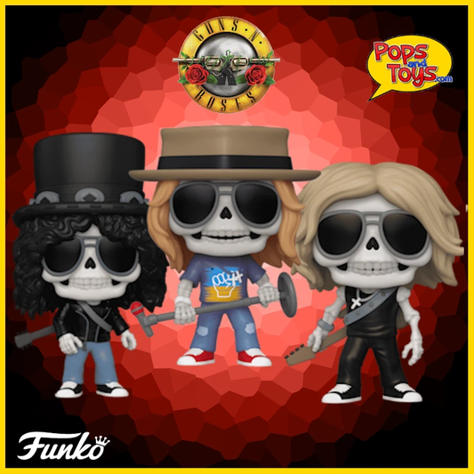 Funko Pop! Guns N’ Roses Skeleton Bundle Duff Slash Axl (Skeleton) Set of 3 #401 #402 #403