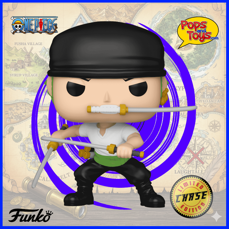 Funko POP One Piece RORONOA ZORO #1775 CHASE + Common Bundle