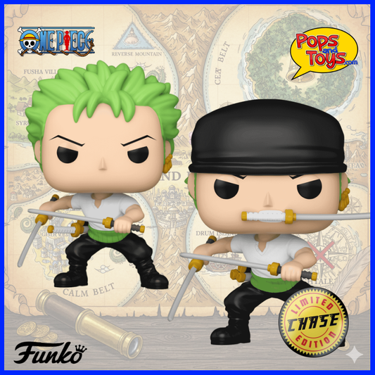 Funko POP One Piece RORONOA ZORO #1775 CHASE + Common Bundle
