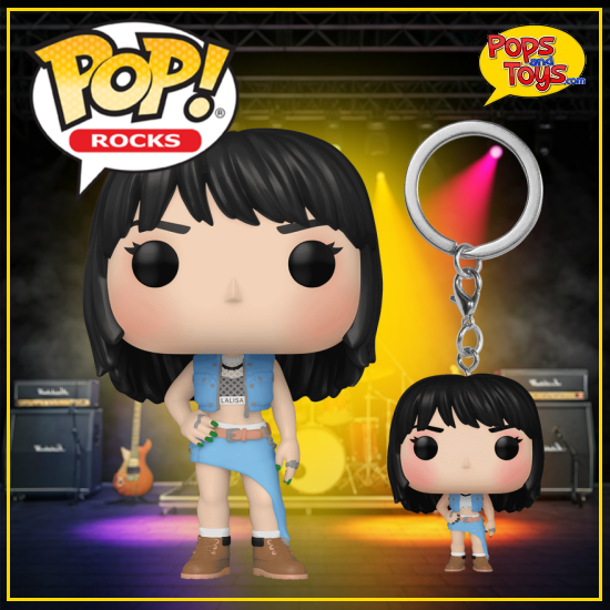 Funko Pop! Rocks Lisa From Shut Down (BlackPink) with Keychain Bundle 