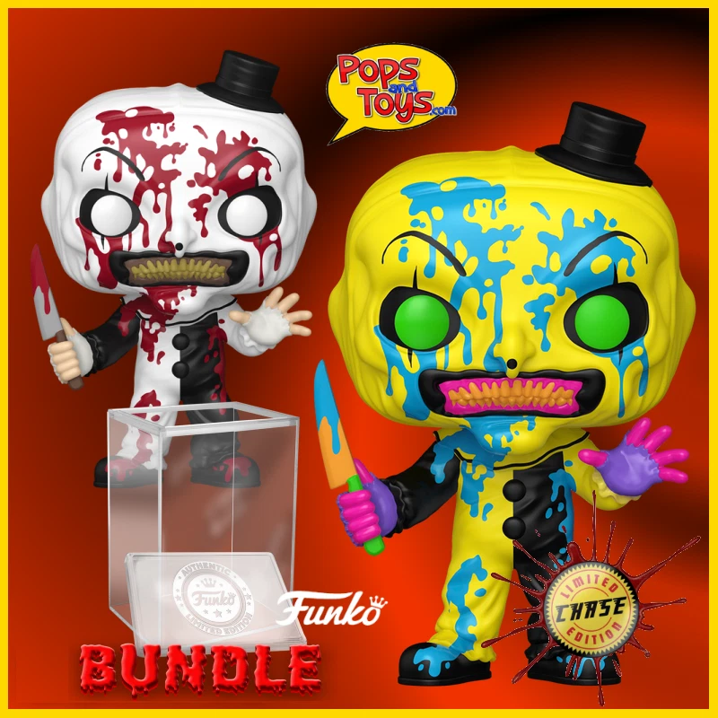Terrifier 3 Art the Clown Bloody Funko Pop! Figure Set of 2 #1948 Chase +Commom plus Hard protector
