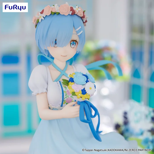 Re:Zero Rem Figure Bridesmaid Ver Furyu Trio-Try-It 8" Tall NEW Furyu