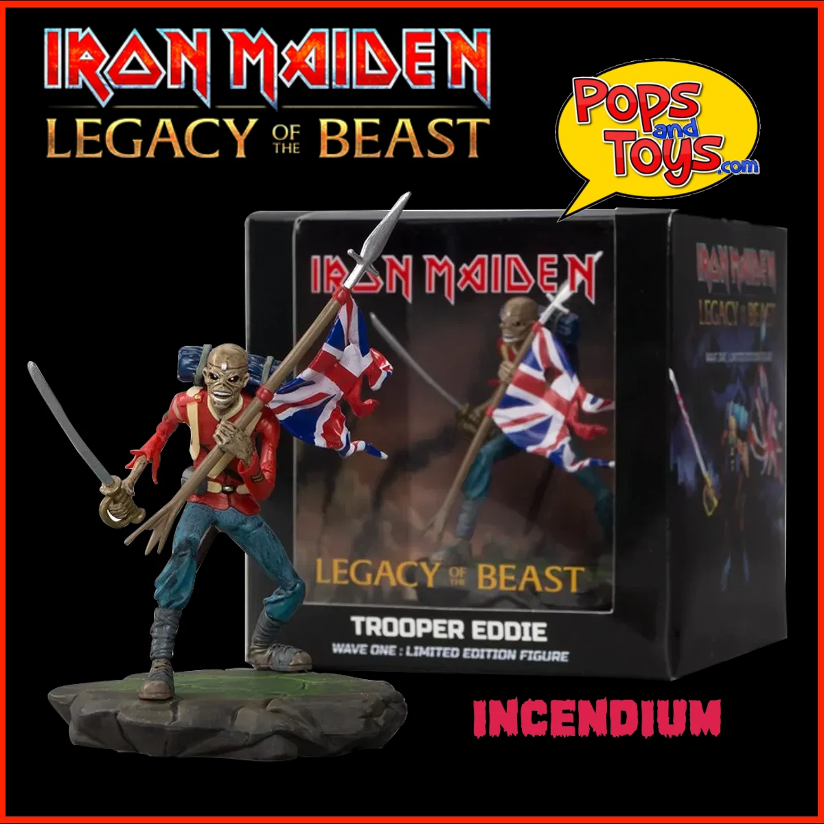 Iron Maiden Eddie Figure The Trooper Legacy of the Beast NIB 4" 1:24
