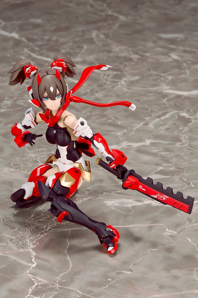 Kotobukiya Megami Device ASRA Ninja 1/1 plastic model kit featuring articulated anime girl with futuristic ninja armor and weapons.