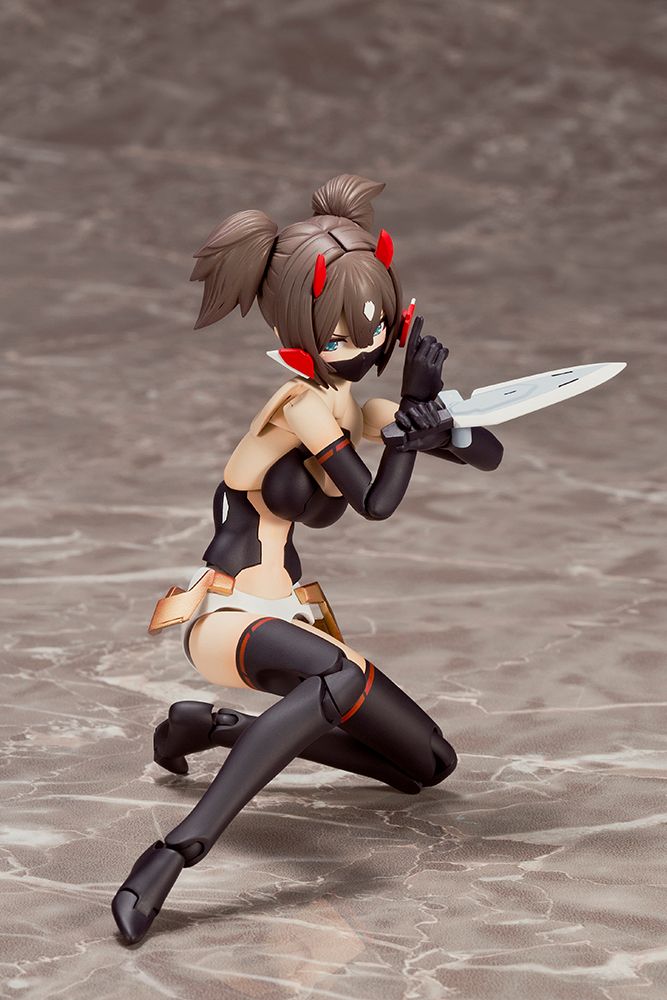 Kotobukiya Megami Device ASRA Ninja 1/1 plastic model kit featuring articulated anime girl with futuristic ninja armor and weapons.