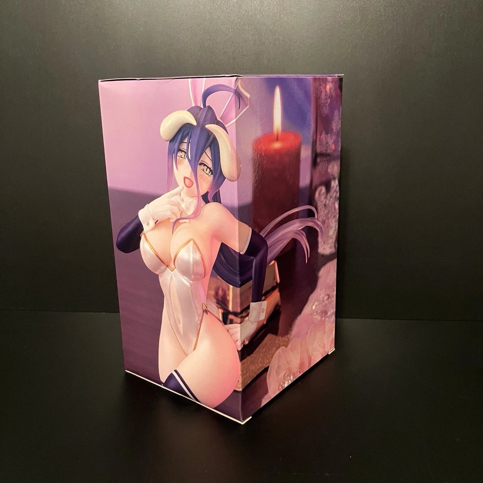 Official Overlord Albedo Bunny White Ver. One-Seventh Carat 1/7 scale figure by System Service displayed in white bunny outfit.