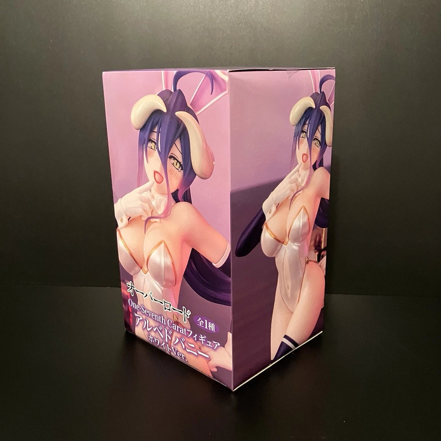 Official Overlord Albedo Bunny White Ver. One-Seventh Carat 1/7 scale figure by System Service displayed in white bunny outfit.