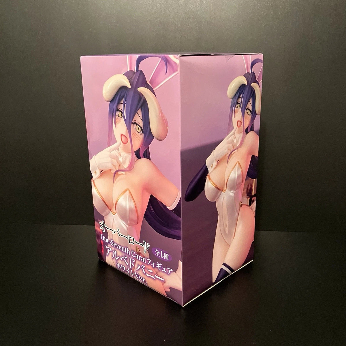 Official Overlord Albedo Bunny White Ver. One-Seventh Carat 1/7 scale figure by System Service displayed in white bunny outfit.