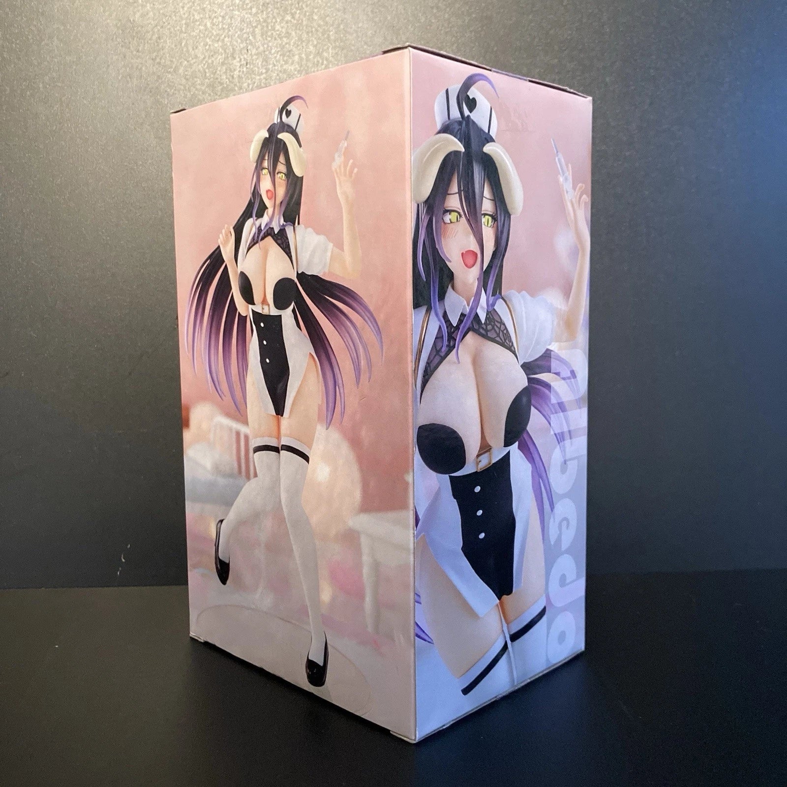Official Overlord Albedo Nurse Ver. Vivit Figure by System Service featuring Albedo in a detailed nurse outfit with display stand.