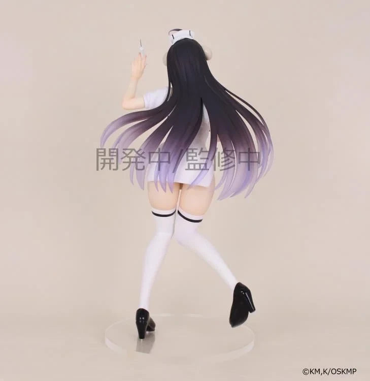 Official Overlord Albedo Nurse Ver. Vivit Figure by System Service featuring Albedo in a detailed nurse outfit with display stand.