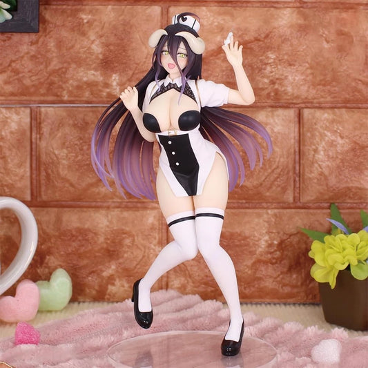 Official Overlord Albedo Nurse Ver. Vivit Figure by System Service featuring Albedo in a detailed nurse outfit with display stand.