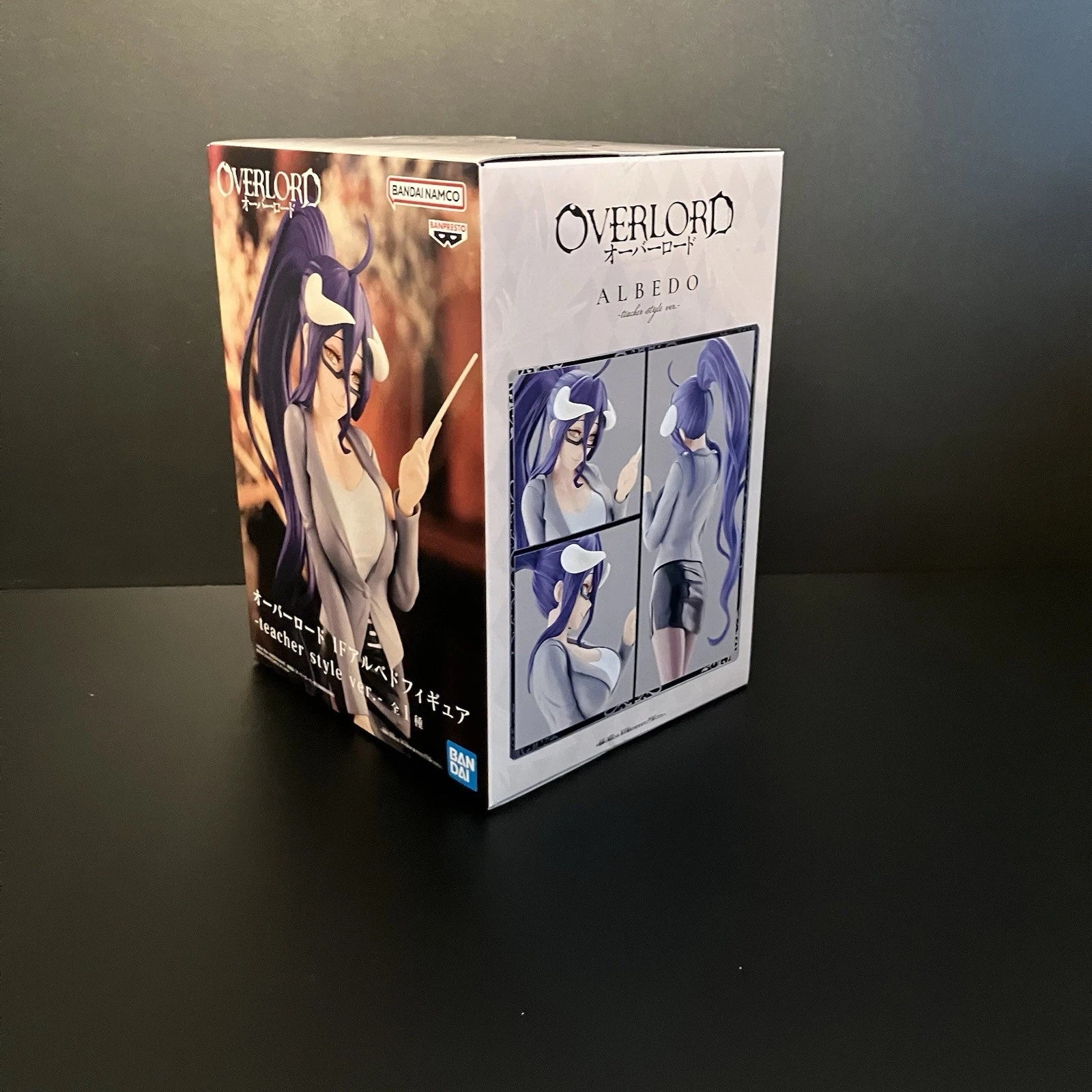 Official Banpresto Overlord Albedo Teacher Style Version figure featuring Albedo in an elegant teacher outfit with glasses.