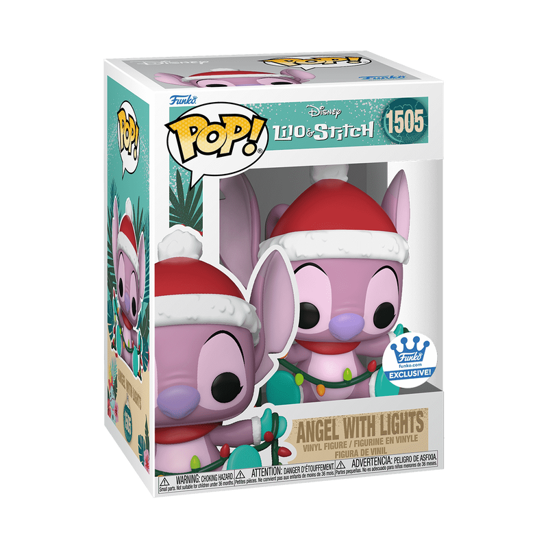 Funko Pop! Disney Christmas: Angel Lights #1505 and Stitch Candy Cane #1502 Set Bundle