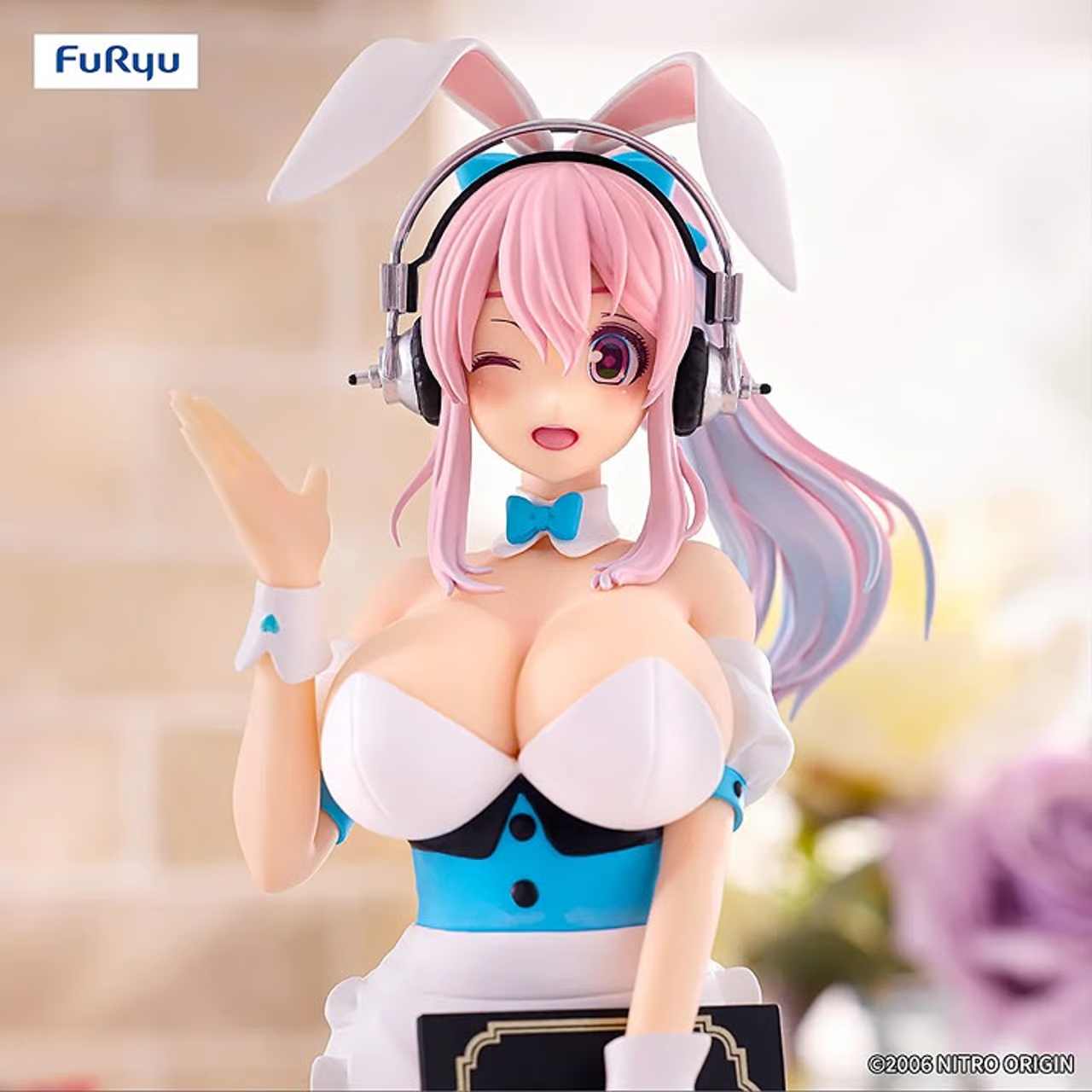 US Seller - Super Sonico - Nitroplus Super Sonico Waitress Figure BiCute Bunnies Blue Ver 11"