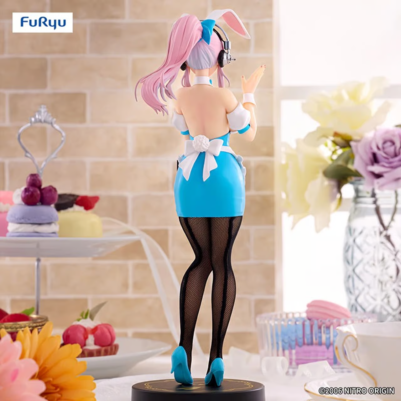 US Seller - Super Sonico - Nitroplus Super Sonico Waitress Figure BiCute Bunnies Blue Ver 11"