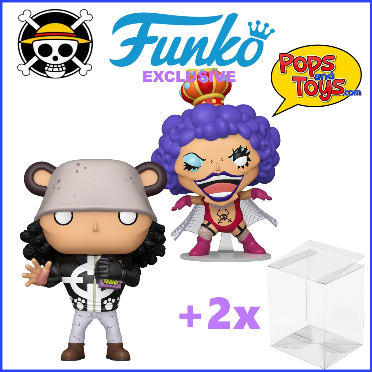 Funko Pop One Piece Bundle Bartholomew Kuma Wondecon #1876 + Emporio Ivankov #1906 Exclusive