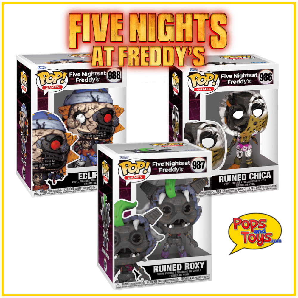 Funko POP! FNAF Bundle Security Breach Ruined Chica Roxy & Eclipse Set of 3