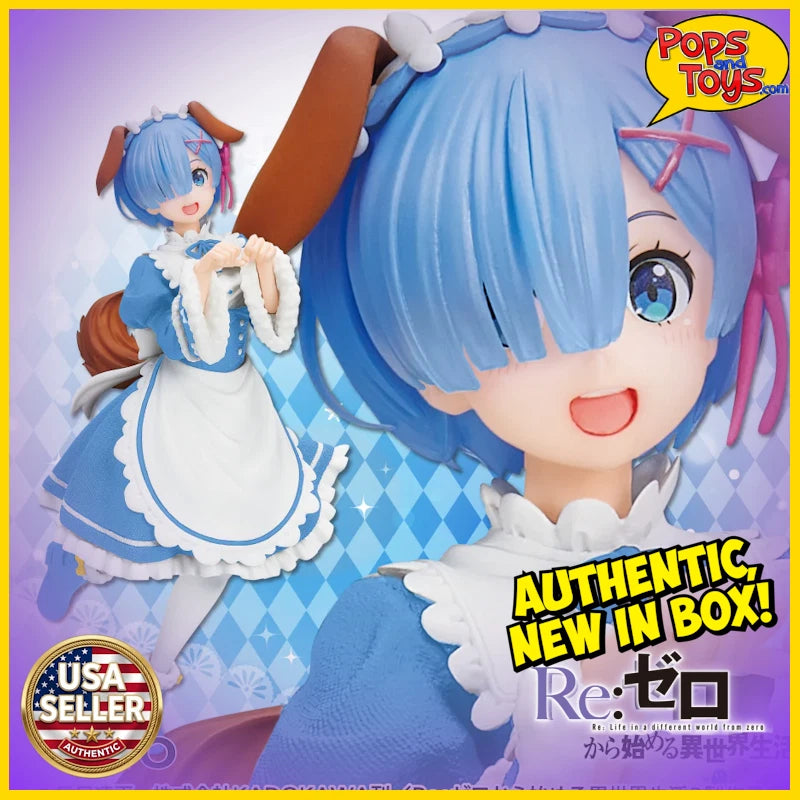 US SELLER - Re:Zero Rem Figure Memory Snow Puppy Coreful Taito - 7.1"