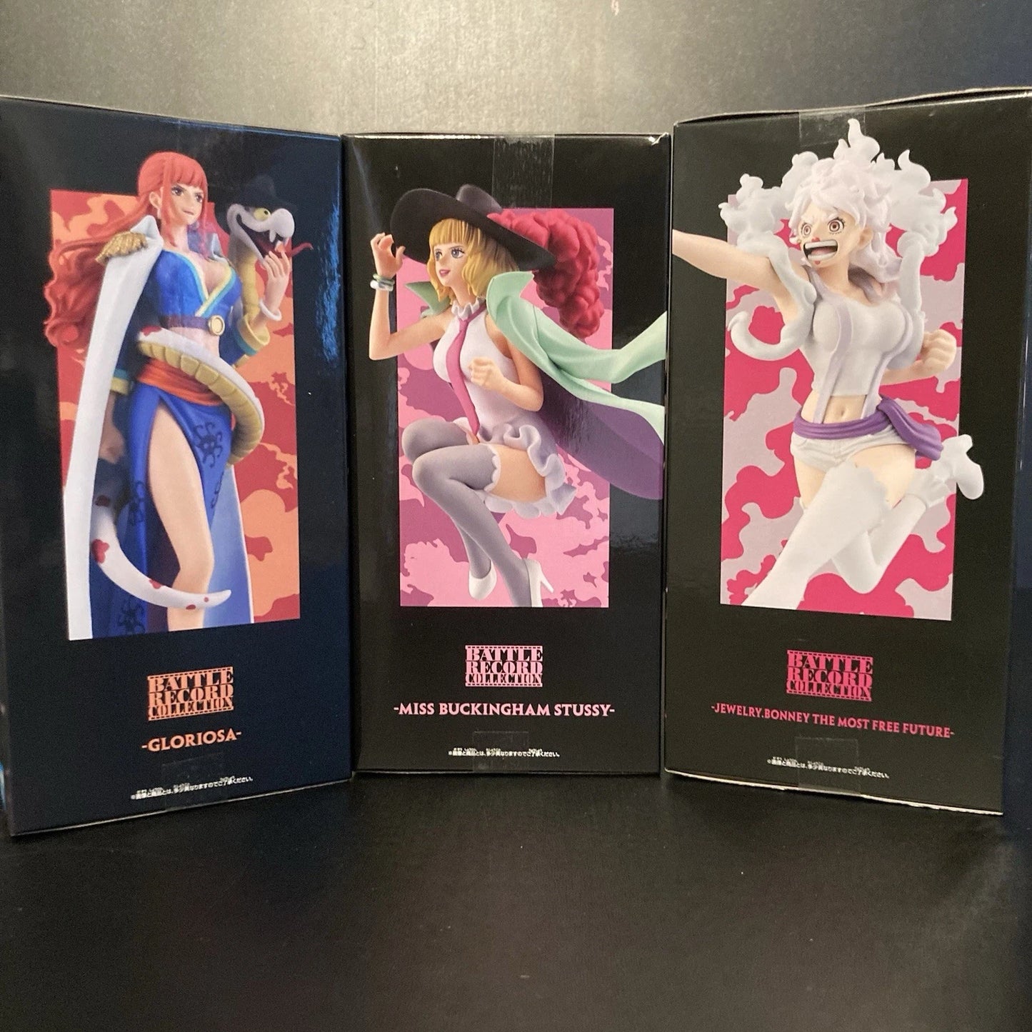 One Piece Battle Records Figure Bundle 3 Pieces - Jewelry Bonney, Gloriosa and Miss Stussy