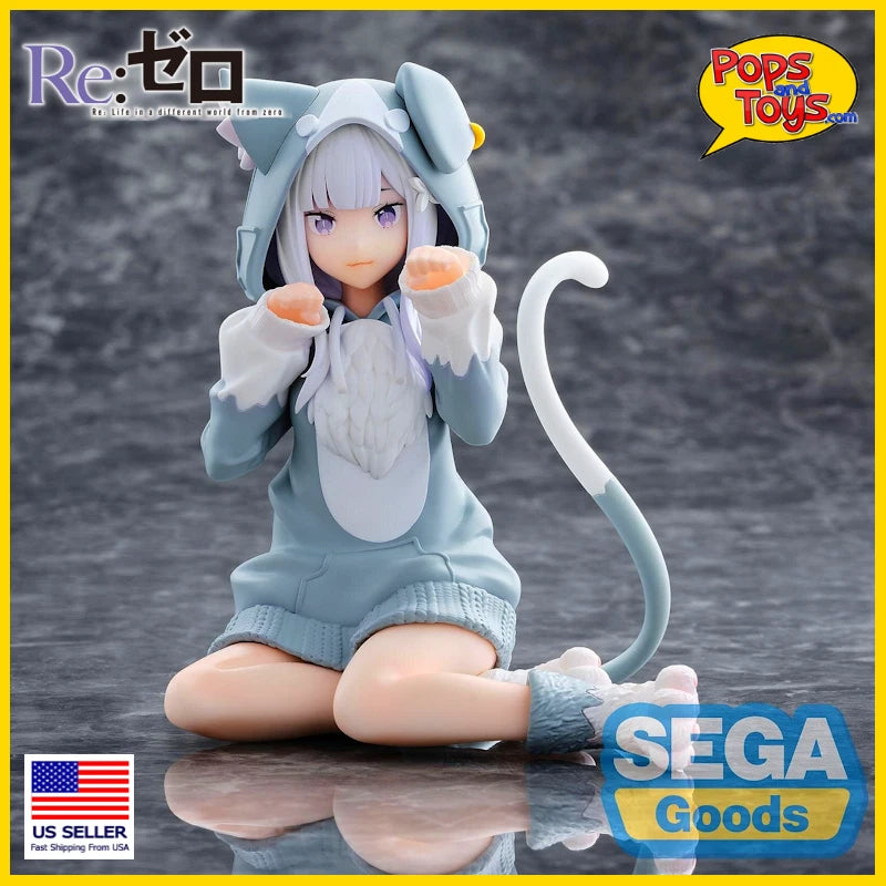 US SELLER - Re:zero Emilia Figure Yumemirize Mofumofu Pack Sega
