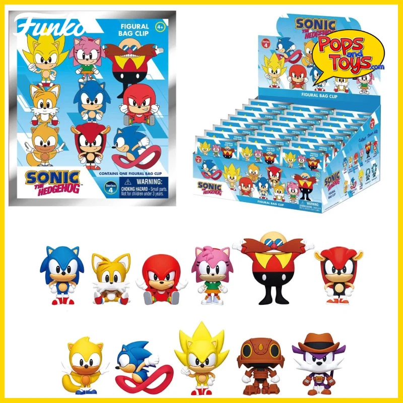 Sonic The Hedgehog 3D Foam Bag Clip Pack of 24 Blind Bags Sealed Case S4