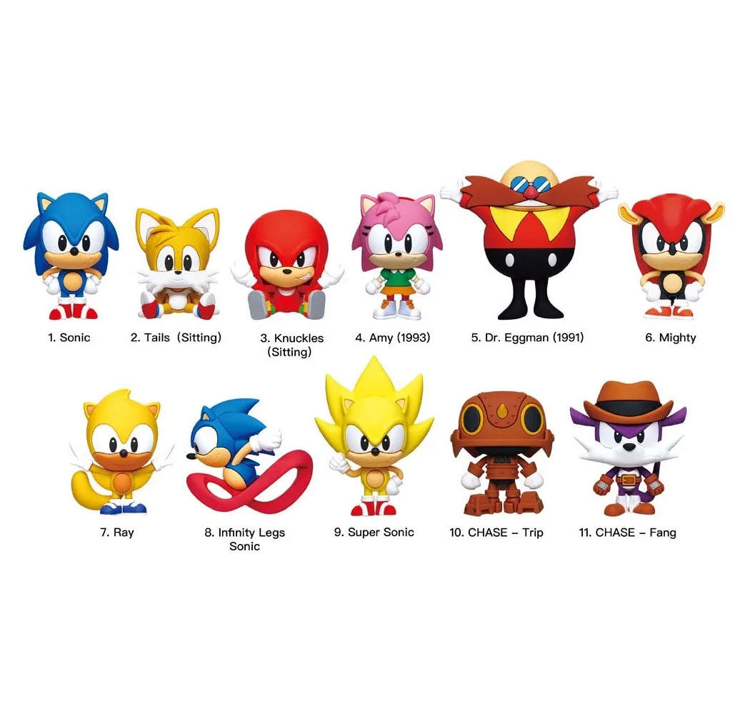 Sonic The Hedgehog 3D Foam Bag Clip Pack of 24 Blind Bags Sealed Case S4